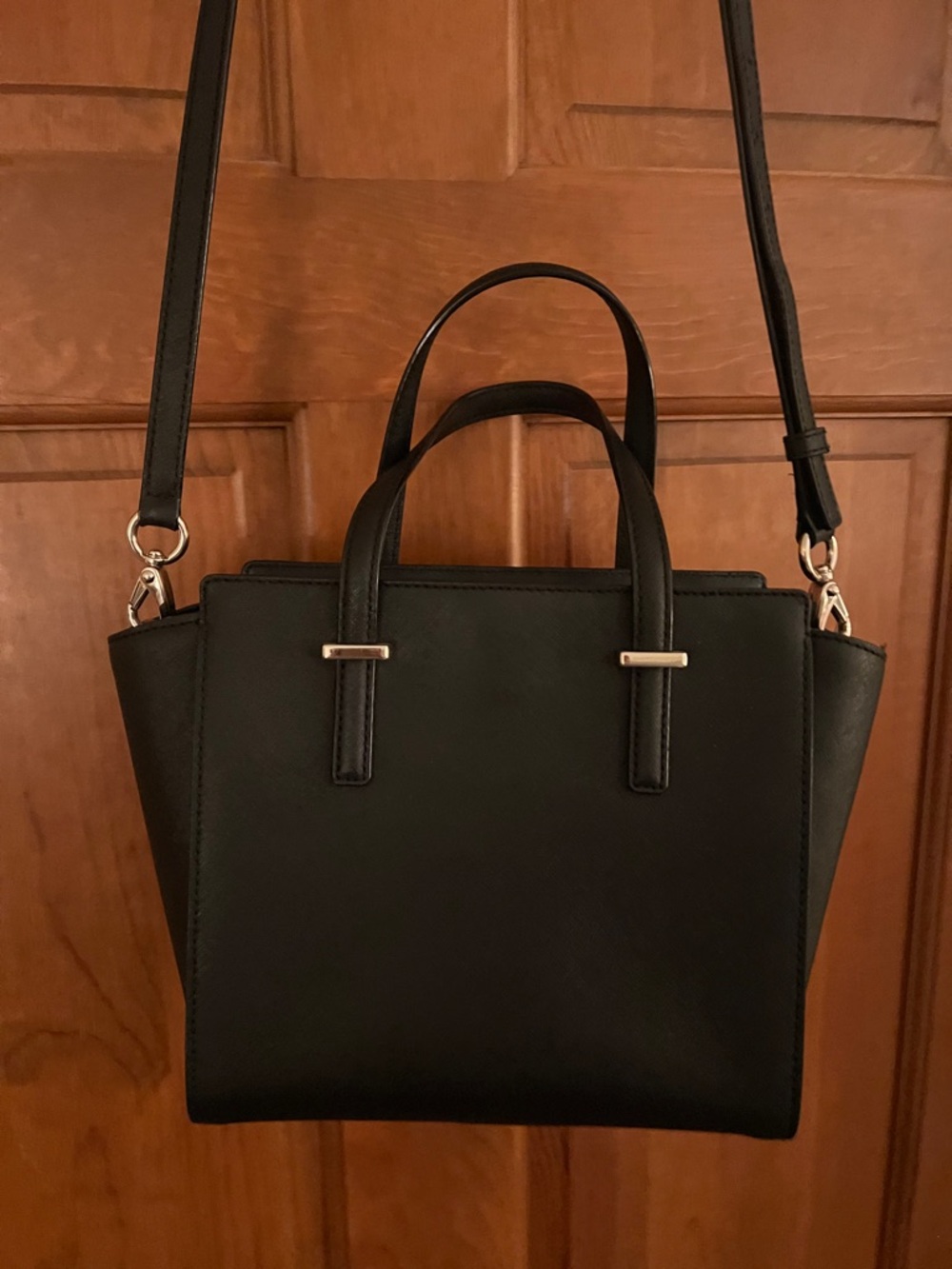 kate spade Black Leather Satchel with Adjustable Crossbody Strap - Picture 3 of 7